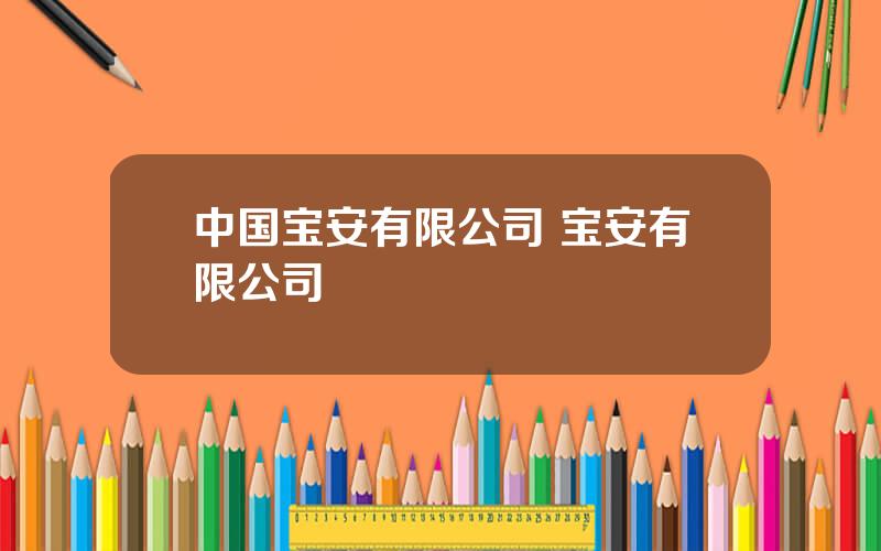 中国宝安有限公司 宝安有限公司